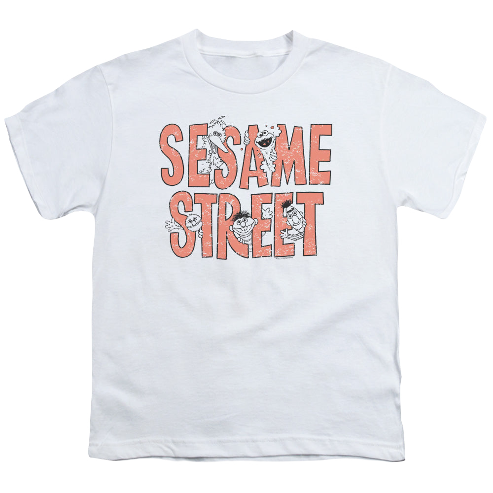 Sesame Street In Letters - Youth T-Shirt Youth T-Shirt (Ages 8-12) Sesame Street