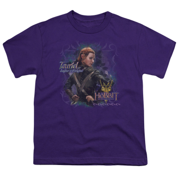 Purple youth t-shirt for ages 8 to 12 with The Hobbit Movie Trilogy Daughter graphic