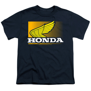 Navy youth t-shirt for ages 8 to 12 with Honda Wing Gradient graphic