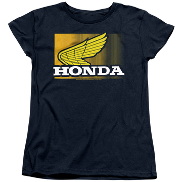 Navy women's t-shirt with Honda Wing Gradient graphic