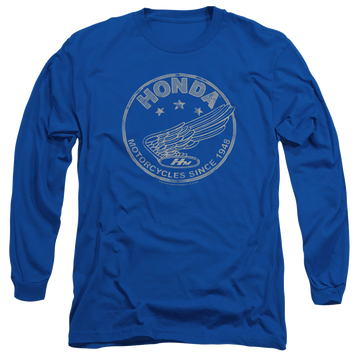 Royal men's long sleeve t-shirt with Honda Motorcycles Since 1948 graphic