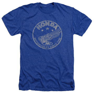 Royal men's heather t-shirt with Honda Motorcycles Since 1948 graphic