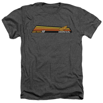 Charcoal men's heather t-shirt with Honda Mini-Trail 50 Stripe graphic