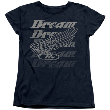 Navy women's t-shirt with Honda Motorcycles Dreamer graphic