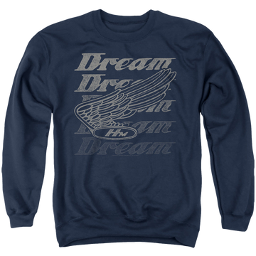 Navy men's crewneck sweatshirt with Honda Motorcycles Dreamer graphic