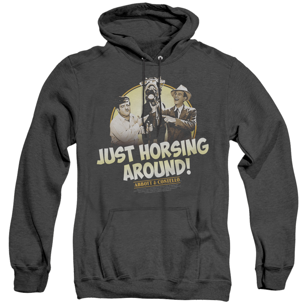 Abbott & Costello Horsing Around - Heather Pullover Hoodie Heather Pullover Hoodie Abbott and Costello