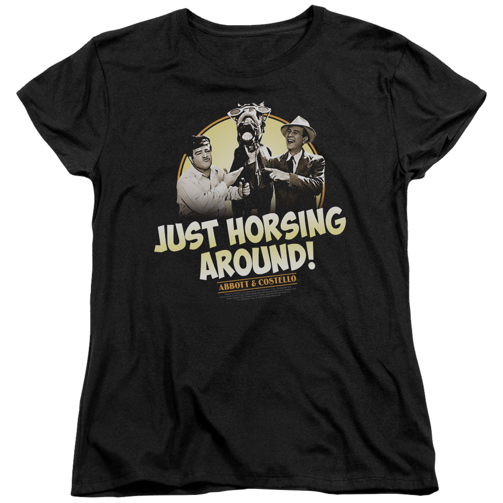 Abbott and Costello Horsing Around - Women's T-Shirt Women's T-Shirt Abbott and Costello