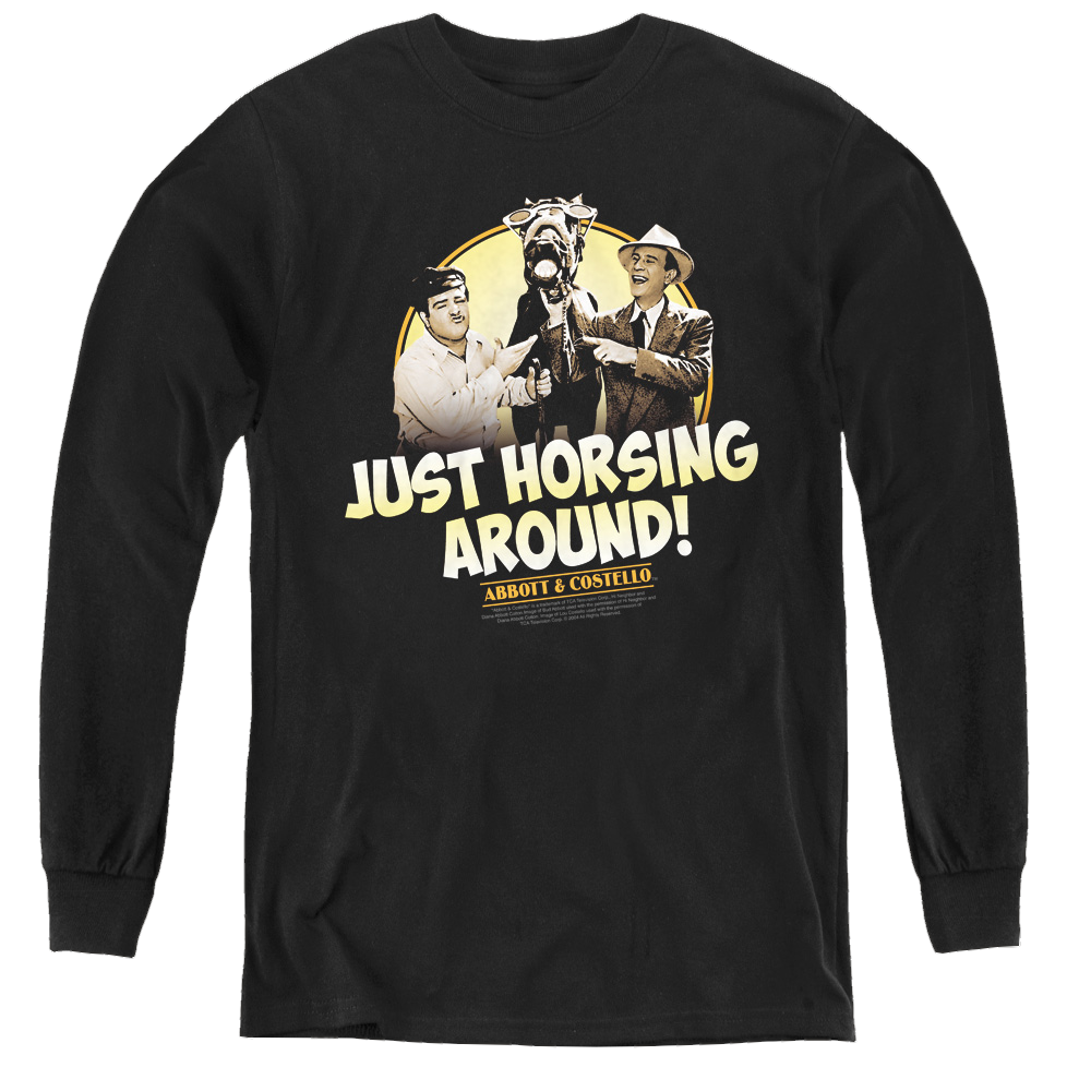 Abbott & Costello Horsing Around - Youth Long Sleeve T-Shirt Youth Long Sleeve T-Shirt Abbott and Costello