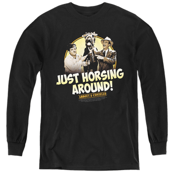 Abbott & Costello Horsing Around - Youth Long Sleeve T-Shirt Youth Long Sleeve T-Shirt Abbott and Costello