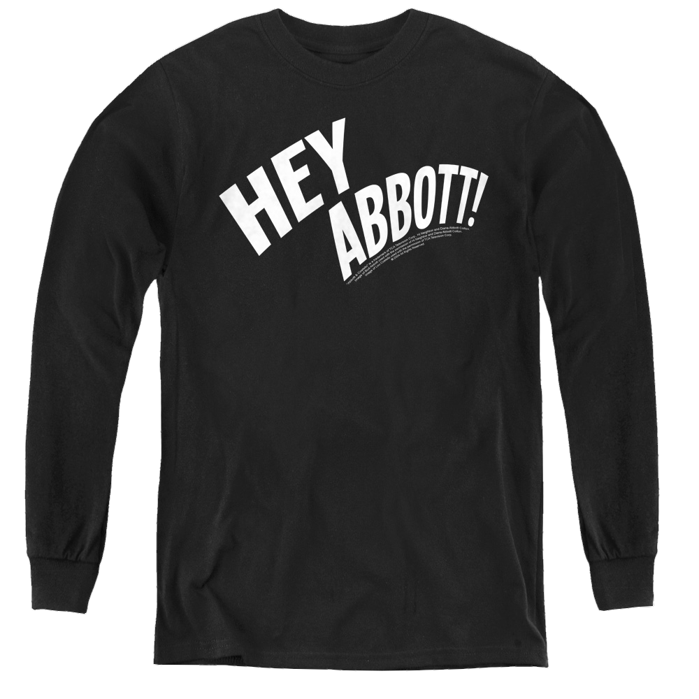 Abbott & Costello Hey Abbott - Youth Long Sleeve T-Shirt Youth Long Sleeve T-Shirt Abbott and Costello