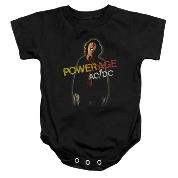 Black baby bodysuit with AC/DC Powerage graphic