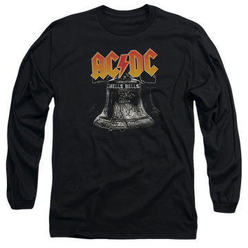 Black men's long sleeve t-shirt with AC/DC Hells Bells graphic
