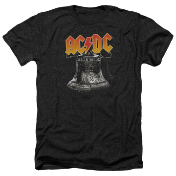Charcoal men's heather t-shirt with AC/DC Hells Bells graphic