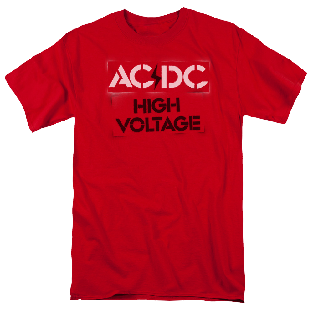 AC/DC High Voltage Stencil - Men's Regular Fit T-Shirt Men's Regular Fit T-Shirt ACDC