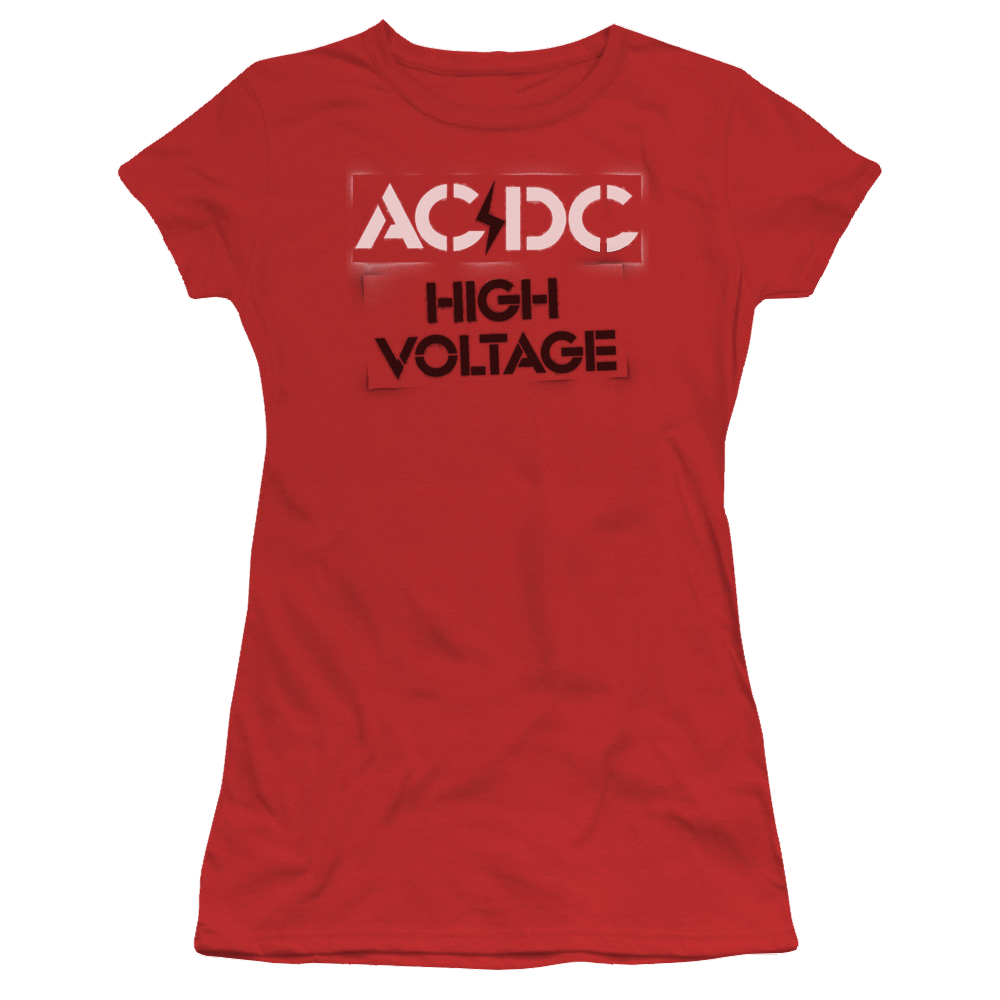 AC/DC High Voltage Stencil - Juniors T-Shirt Juniors T-Shirt ACDC