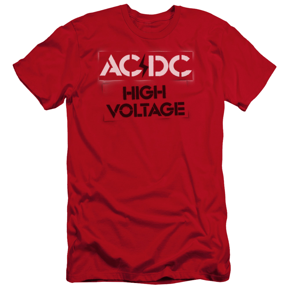 AC/DC High Voltage Stencil - Men's Premium Slim Fit T-Shirt Men's Premium Slim Fit T-Shirt ACDC