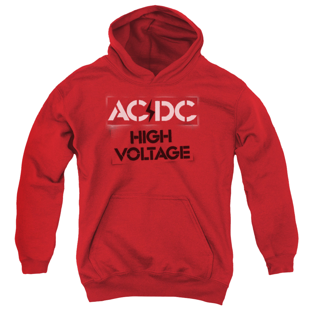 AC/DC High Voltage Stencil - Youth Hoodie (Ages 8-12) Youth Hoodie (Ages 8-12) ACDC