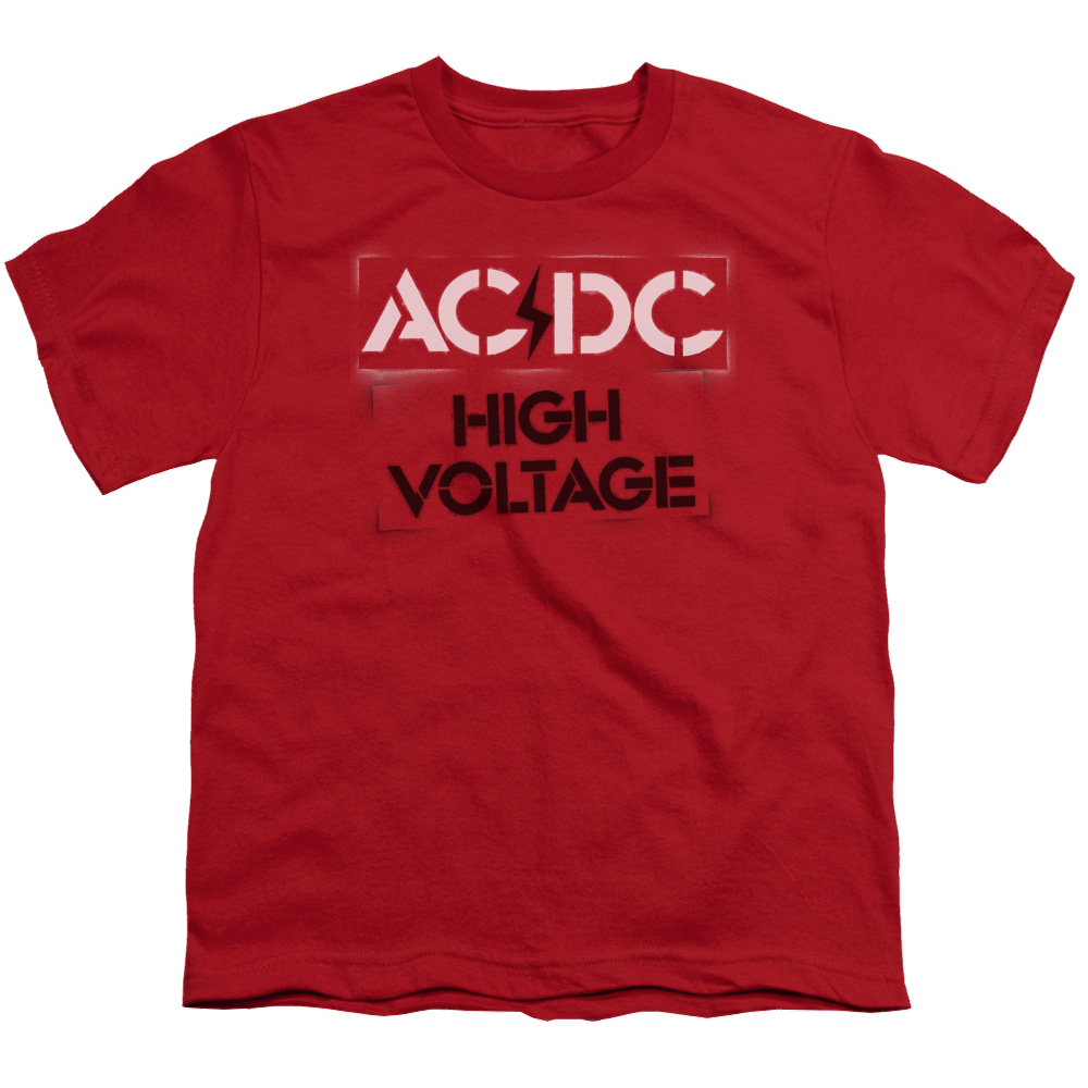AC/DC High Voltage Stencil - Youth T-Shirt (Ages 8-12) Youth T-Shirt (Ages 8-12) ACDC