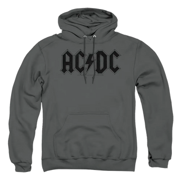 Charcoal pullover hoodie with AC/DC Worn Logo graphic