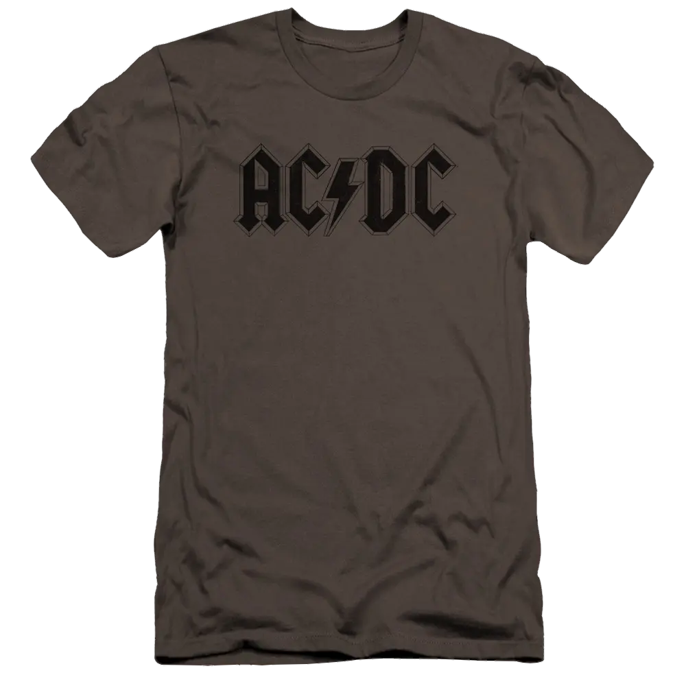 AC/DC Worn Logo - Men's Premium Slim Fit T-Shirt ACDC