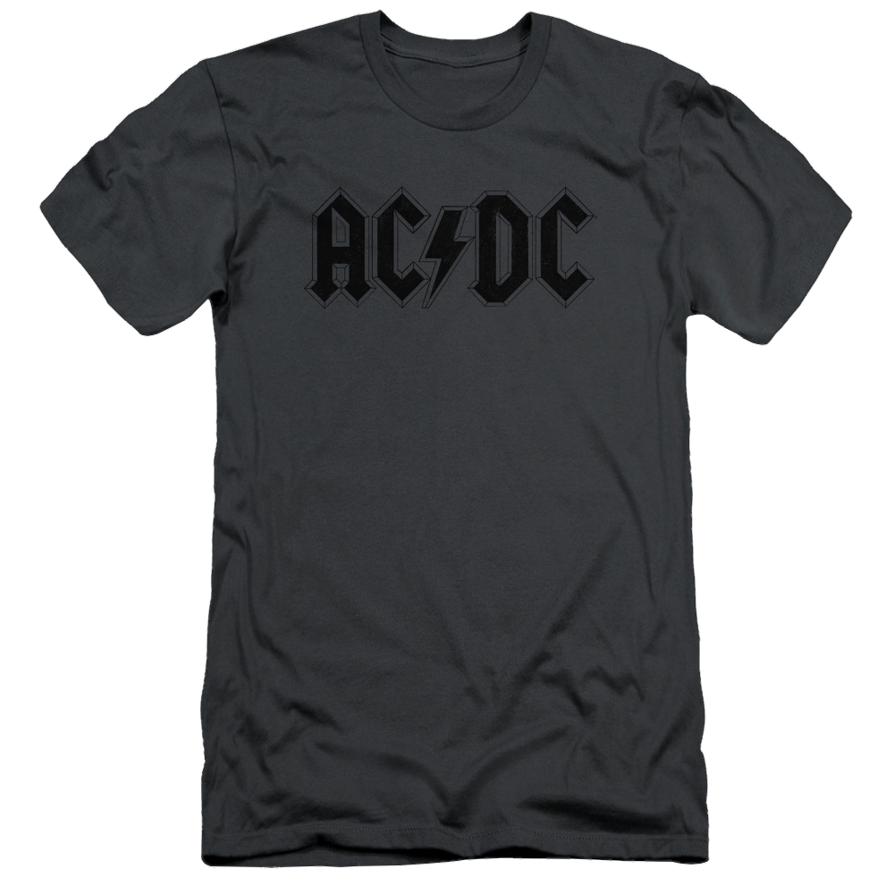 AC/DC Worn Logo - Men's Slim Fit T-Shirt Men's Slim Fit T-Shirt ACDC