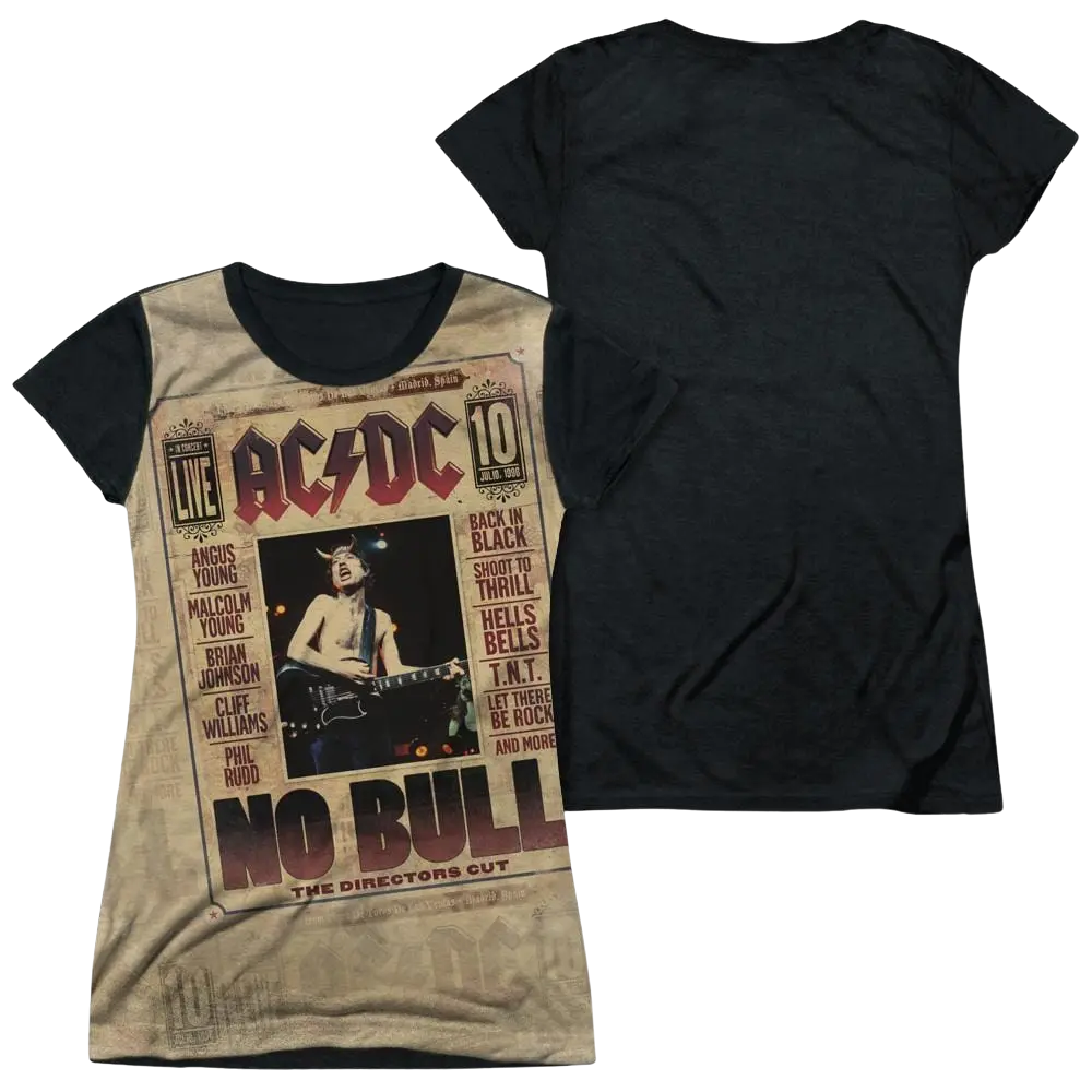AC/DC No Bull - Juniors Black Back T-Shirt ACDC