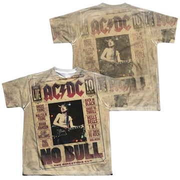 AC/DC No Bull youth all-over print t-shirt for ages 8 to 12