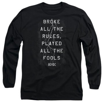 Black men's long sleeve t-shirt with AC/DC Struck graphic