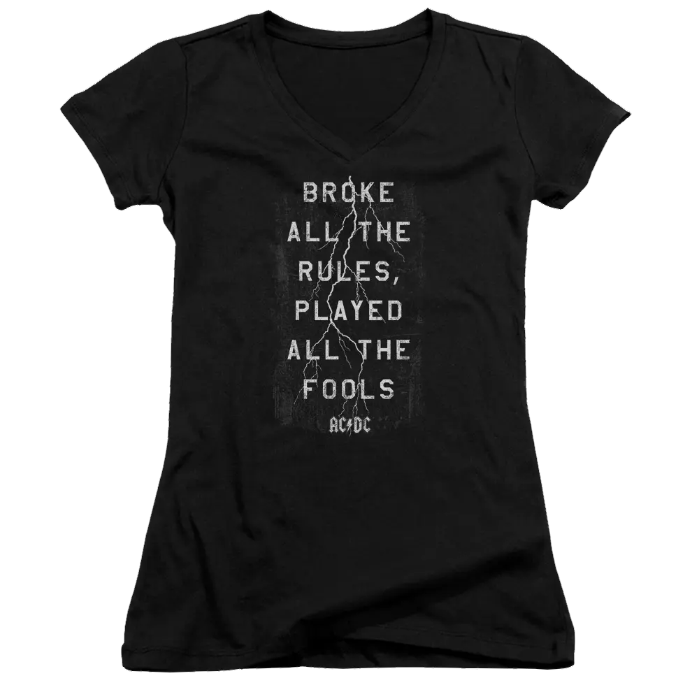AC/DC Struck - Juniors V-Neck T-Shirt ACDC