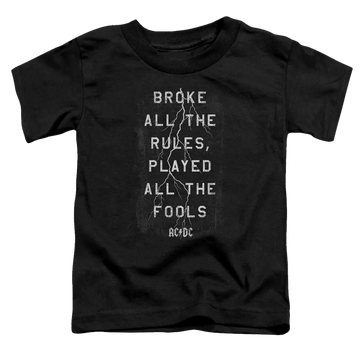Black toddler t-shirt with AC/DC Struck graphic