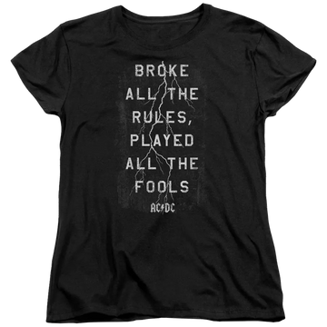 Black women's t-shirt with AC/DC Struck graphic