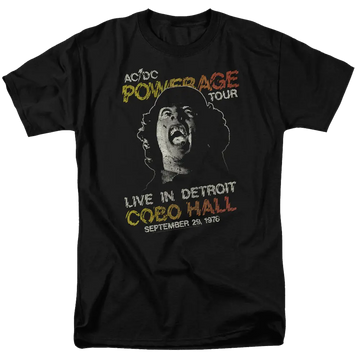 Black men's regular fit t-shirt with AC/DC Powerage Tour graphic