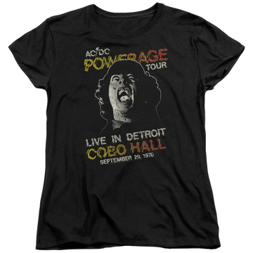 Black women's t-shirt with AC/DC Powerage Tour graphic