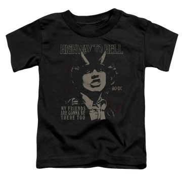Black toddler t-shirt with AC/DC My Friends graphic