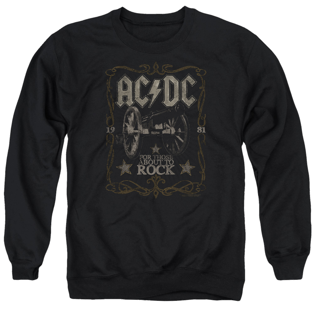 AC/DC Rock Label - Men's Crewneck Sweatshirt Men's Crewneck Sweatshirt ACDC