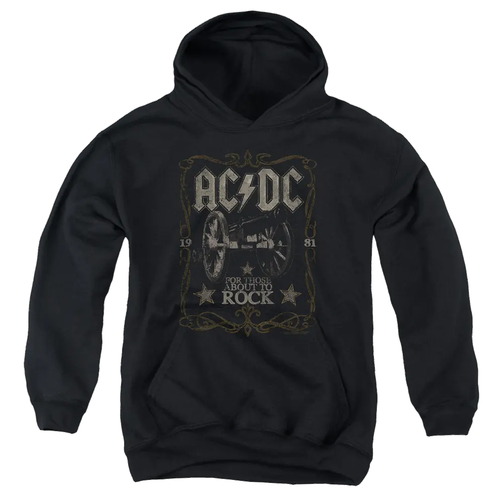 AC/DC Rock Label - Youth Hoodie (Ages 8-12) ACDC