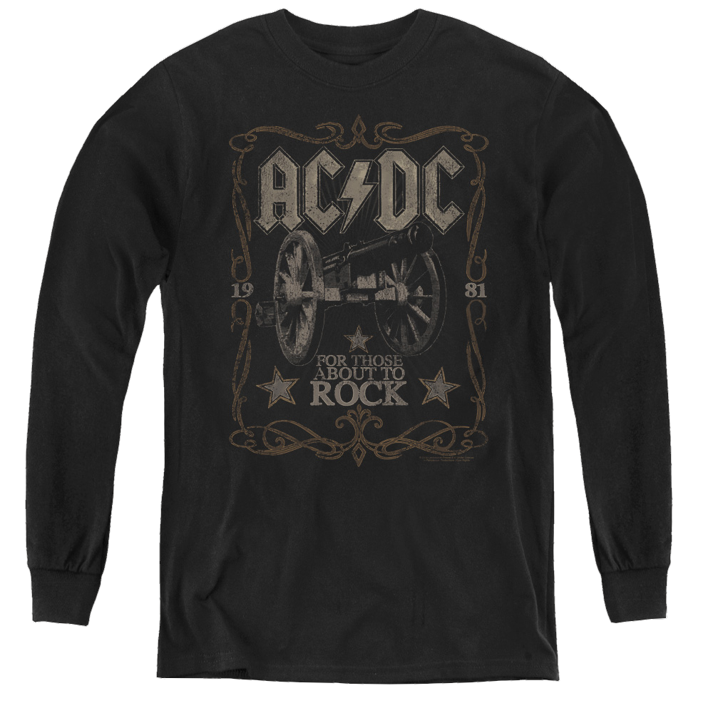 Acdc Rock Label - Youth Long Sleeve T-Shirt Youth Long Sleeve T-Shirt ACDC