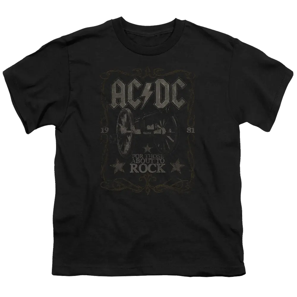 AC/DC Rock Label - Youth T-Shirt (Ages 8-12) ACDC