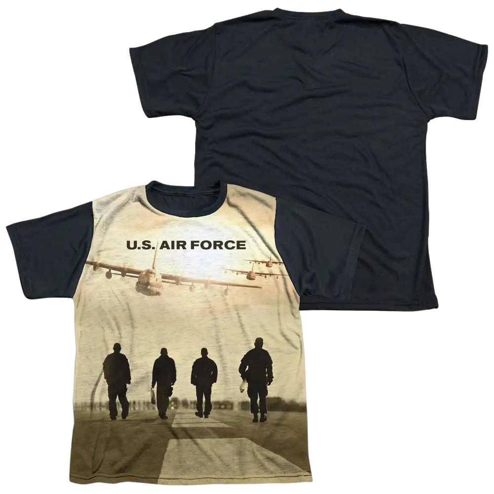 Air Force Long Walk - Youth Black Back T-Shirt (Ages 8-12) U.S. Air Force