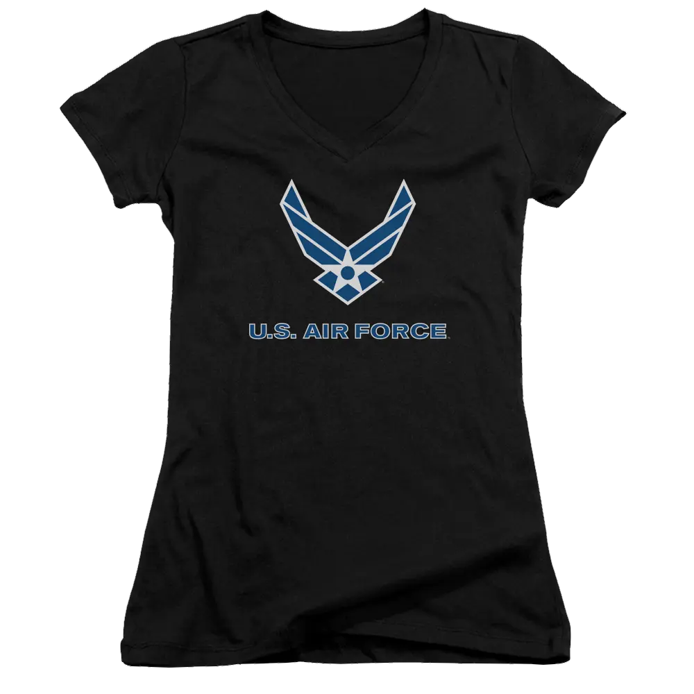 Air Force Logo - Juniors V-Neck T-Shirt U.S. Air Force
