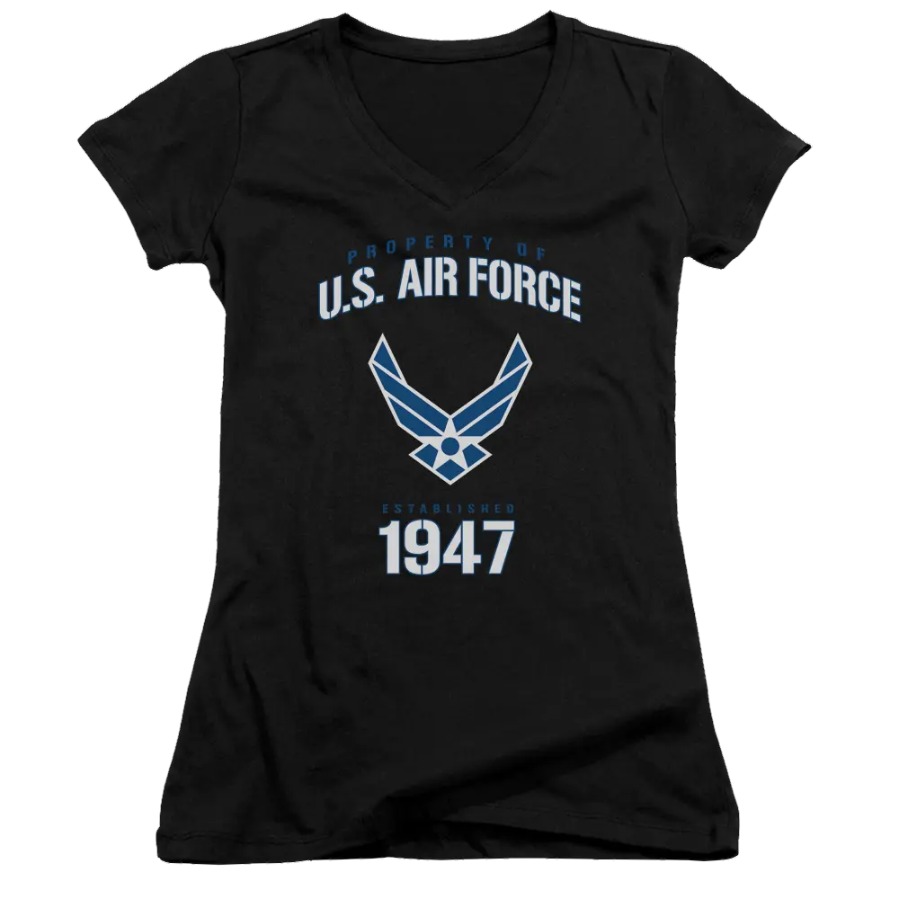 Air Force Property Of - Juniors V-Neck T-Shirt U.S. Air Force