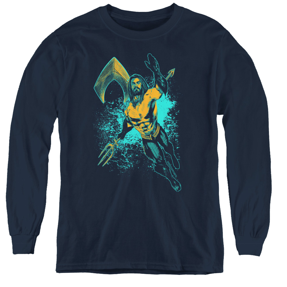 Aquaman Movie Make A Splash - Youth Long Sleeve T-Shirt Youth Long Sleeve T-Shirt Aquaman