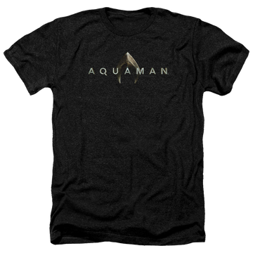 Charcoal men's heather t-shirt with Aquaman Movie Logo graphic