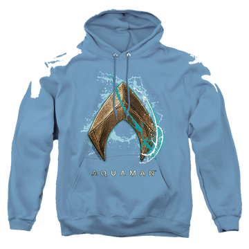 Charcoal pullover hoodie with Aquaman Movie Water Shield graphic
