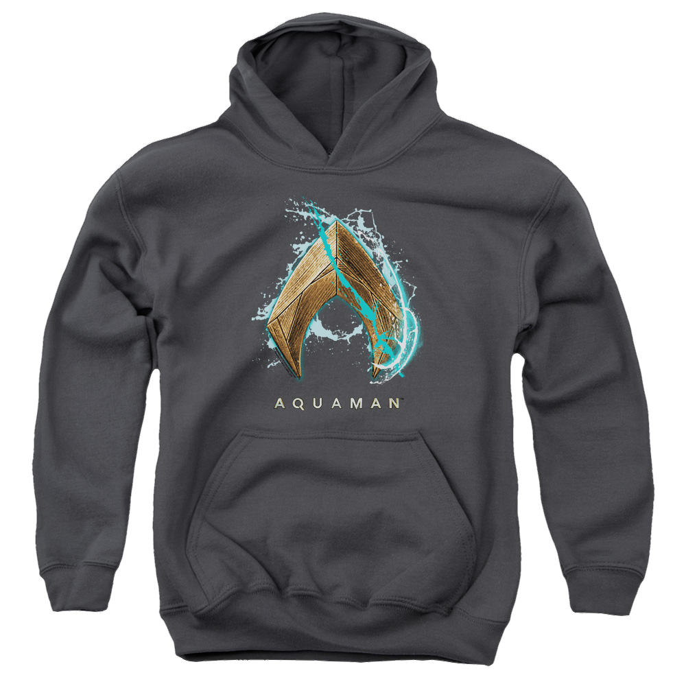 Aquaman Movie Water Shield - Youth Hoodie Youth Hoodie (Ages 8-12) Aquaman