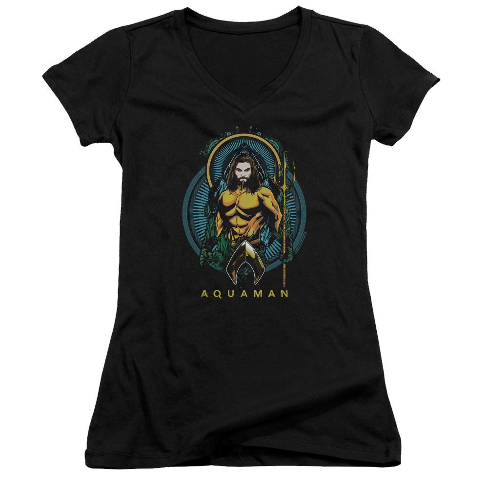 Aquaman Movie Aqua Nouveau - Juniors V-Neck T-Shirt Juniors V-Neck T-Shirt Aquaman
