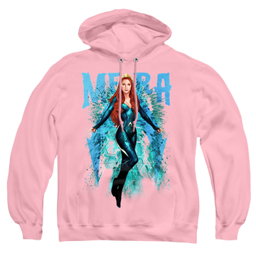 White pullover hoodie with Aquaman Movie Mera graphic