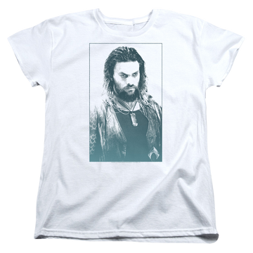White women's t-shirt with Aquaman Movie Salt Of The Sea graphic