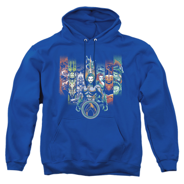 Black pullover hoodie with Aquaman Movie Unite The Kingdoms graphic