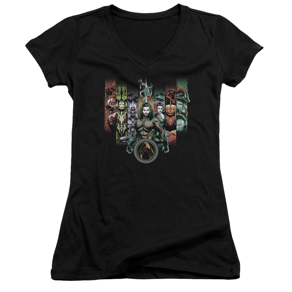 Aquaman Movie Unite The Kingdoms - Juniors V-Neck T-Shirt Juniors V-Neck T-Shirt Aquaman